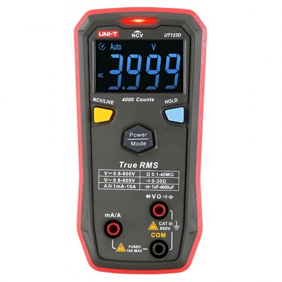 Uni-T Ψηφιακό Πολύμετρο True RMS με Μέτρηση AC / DC / Αντίστασης UT123D