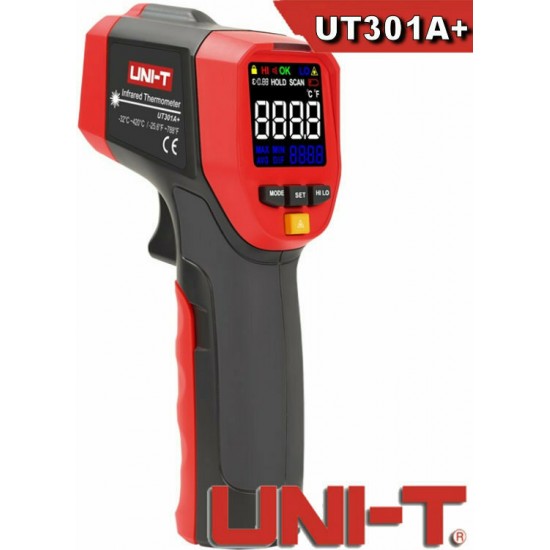 Uni-T UT301A+ Θερμόμετρο Υπερύθρων για Θερμοκρασίες από -32°C έως 420°C με Αναλογία Απόστασης 12:1