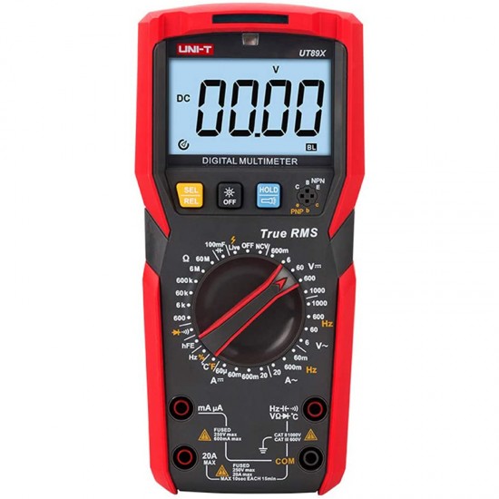 Uni-T Ψηφιακό Πολύμετρο True RMS με Μέτρηση AC / DC / Αντίστασης / Χωρητικότητας / Θερμοκρασίας UT89X