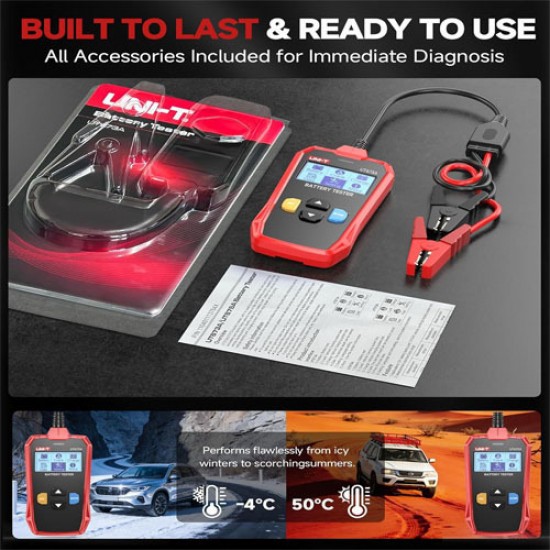 Uni-T UT673A Αναλογικό Battery Tester με Κροκοδειλάκια 12/24V