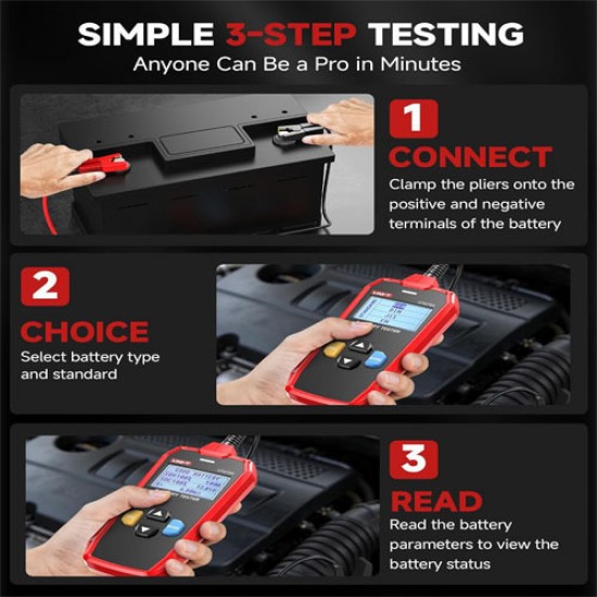 Uni-T UT673A Αναλογικό Battery Tester με Κροκοδειλάκια 12/24V