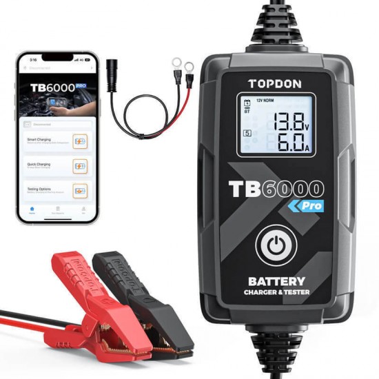 Topdon TB6000PRO Φορτιστής Συντηρητής & Διαγνωστικό Μπαταρίας 6V&12V 6A