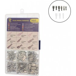 Σετ 360 τεμαχίων ακροδέκτες/φισάκια βύσματος καλωδίου και θήκες σιλικόνης