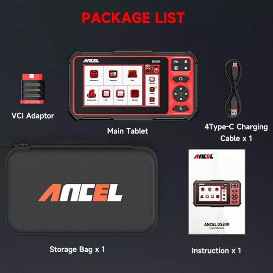 ANCEL DS300 Professional Bidirectional Scanner – All Systems Diagnostic Tool with 30+ Services, Wireless OBD2 Scanner & 3-Year Updates for Cars ANCEL DS300 Professional Bidirectional Scanner – All Systems Diagnostic Tool with 30+ Services, Wireless OBD2 Scanner & 3-Year Updates for Cars