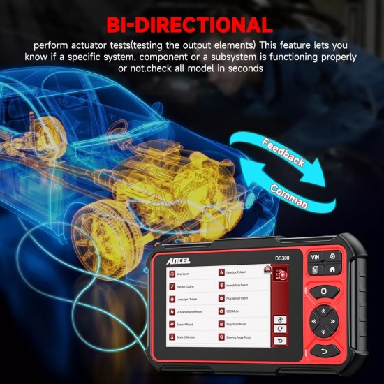 ANCEL DS300 Professional Bidirectional Scanner – All Systems Diagnostic Tool with 30+ Services, Wireless OBD2 Scanner & 3-Year Updates for Cars ANCEL DS300 Professional Bidirectional Scanner – All Systems Diagnostic Tool with 30+ Services, Wireless OBD2 Scanner & 3-Year Updates for Cars