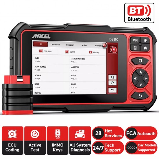 ANCEL DS300 Professional Bidirectional Scanner – All Systems Diagnostic Tool with 30+ Services, Wireless OBD2 Scanner & 3-Year Updates for Cars ANCEL DS300 Professional Bidirectional Scanner – All Systems Diagnostic Tool with 30+ Services, Wireless OBD2 Scanner & 3-Year Updates for Cars