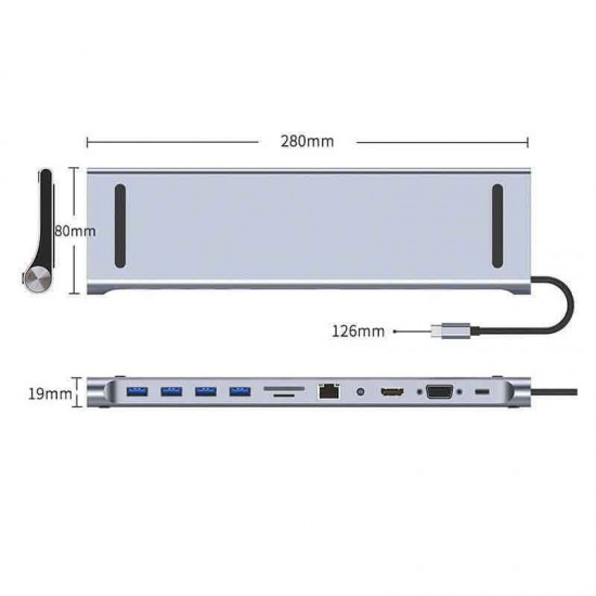 Andowl Q-HU990 USB-C Docking Station με HDMI 4K PD Ethernet Ασημί Andowl Q-HU990 USB-C Docking Station με HDMI 4K PD Ethernet Ασημί