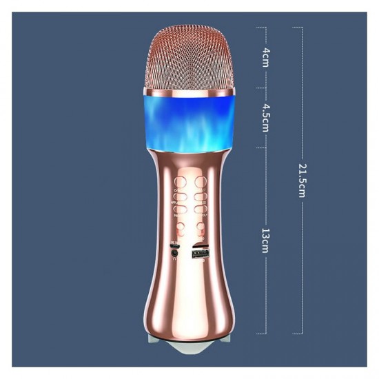 Ασύρματο μικρόφωνο BT karaoke με ενσωματωμένο ηχείο, led light Q99 Ασύρματο μικρόφωνο BT karaoke με ενσωματωμένο ηχείο, led light Q99