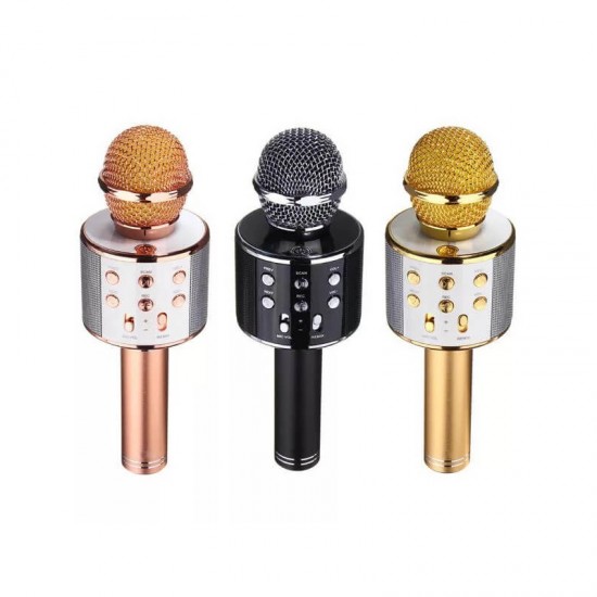Ασύρματο μικρόφωνο DJ/KARAOKE WS-858 Ροζ χρυσό Ασύρματο μικρόφωνο DJ/KARAOKE WS-858 Ροζ χρυσό