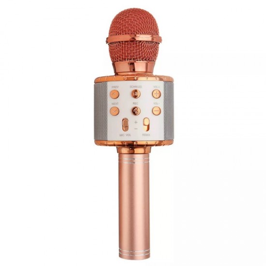 Ασύρματο μικρόφωνο DJ/KARAOKE WS-858 Ροζ χρυσό Ασύρματο μικρόφωνο DJ/KARAOKE WS-858 Ροζ χρυσό