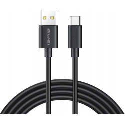 Awei CL-110T Regular USB 2.0 Cable USB-C male - USB-A male Μαύρο 1m  Awei CL-110T Regular USB 2.0 Cable USB-C male - USB-A male Μαύρο 1m