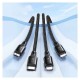 Awei CL-129 Braided USB to Lightning / Type-C / micro USB Cable Μαύρο 1.5m Awei CL-129 Braided USB to Lightning / Type-C / micro USB Cable Μαύρο 1.5m