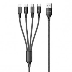 Awei CL-129 Braided USB to Lightning / Type-C / micro USB Cable Μαύρο 1.5m Awei CL-129 Braided USB to Lightning / Type-C / micro USB Cable Μαύρο 1.5m