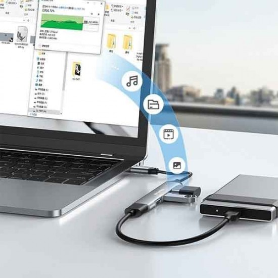 Awei CL-150T USB 2.0 Hub 4 Θυρών με σύνδεση USB-C Awei CL-150T USB 2.0 Hub 4 Θυρών με σύνδεση USB-C