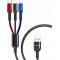 Awei CL-971 Braided USB to micro USB / Type-C / Lightning Cable 2.4A Μαύρο 1.2m