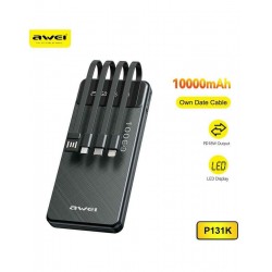 Awei P131K Power Bank 10000mAh με Θύρα USB-A Μαύρο Awei P131K Power Bank 10000mAh με Θύρα USB-A Μαύρο