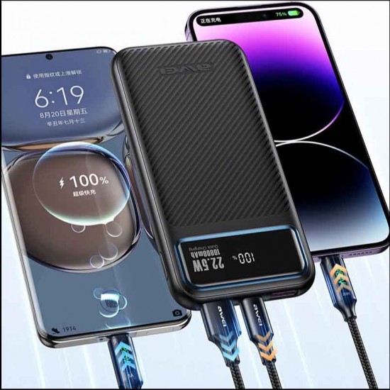 Awei P148K Power Bank 10000mAh 22.5W με Θύρα USB-A και Θύρα USB-C Power Delivery Μαύρο Awei P148K Power Bank 10000mAh 22.5W με Θύρα USB-A και Θύρα USB-C Power Delivery Μαύρο