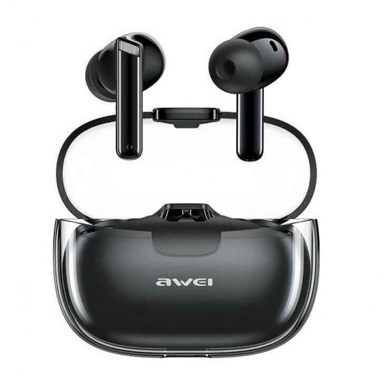 Awei T52 In-ear Bluetooth Handsfree Ακουστικά με Θήκη Φόρτισης Μαύρα