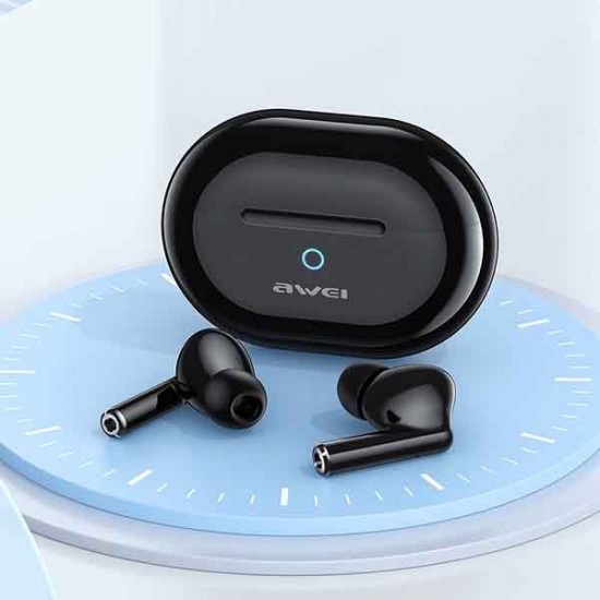 Awei T61 In-ear Bluetooth Handsfree Ακουστικά με Θήκη Φόρτισης Μαύρα