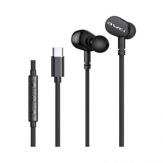 Awei TC-7 In-ear Handsfree με Βύσμα USB-C Μαύρο