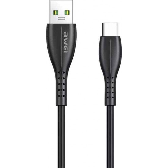 Awei USB 2.0 Cable USB-C type-c male - USB-A male Μαύρο 1m (CL-115T)