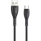 Awei USB 2.0 Cable USB-C type-c male - USB-A male Μαύρο 1m (CL-115T)