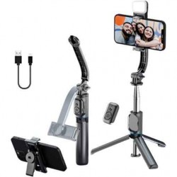 Awei X49 Selfie Stick Τρίποδο Κινητού με Bluetooth Μαύρο