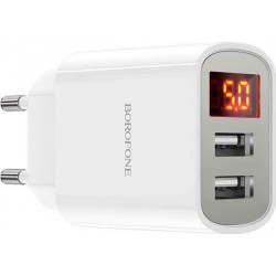 Borofone Φορτιστής Χωρίς Καλώδιο με 2 Θύρες USB-A Λευκός (BA58A) Borofone Φορτιστής Χωρίς Καλώδιο με 2 Θύρες USB-A Λευκός (BA58A)