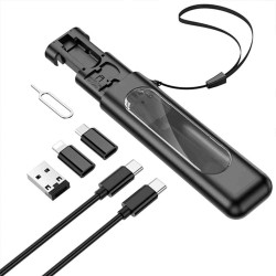 Borofone U36 Regular USB to Lightning / Type-C / micro USB Cable 3A Μαύρο 0.28m Borofone U36 Regular USB to Lightning / Type-C / micro USB Cable 3A Μαύρο 0.28m