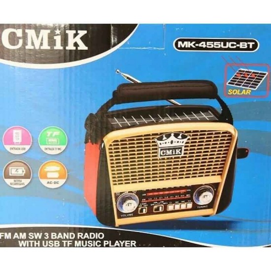 Cmik MK-455UC-BT Retro Επιτραπέζιο Ραδιόφωνο Ηλιακό με USB Καφέ Cmik MK-455UC-BT Retro Επιτραπέζιο Ραδιόφωνο Ηλιακό με USB Καφέ