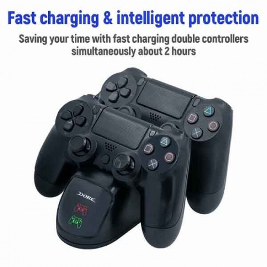 Dobe Charging Dock Βάση Φόρτισης για 2 χειριστήρια PS4 με φωτισμό LED Μαύρη Dobe Charging Dock Βάση Φόρτισης για 2 χειριστήρια PS4 με φωτισμό LED Μαύρη