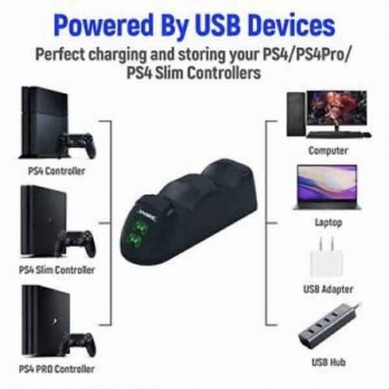 Dobe Charging Dock Βάση Φόρτισης για 2 χειριστήρια PS4 με φωτισμό LED Μαύρη Dobe Charging Dock Βάση Φόρτισης για 2 χειριστήρια PS4 με φωτισμό LED Μαύρη