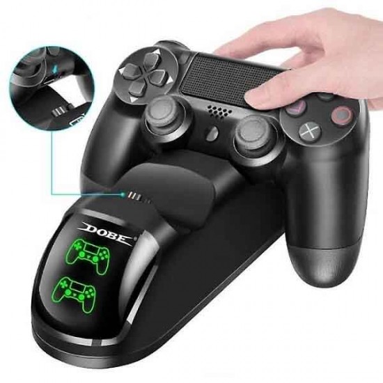 Dobe Charging Dock Βάση Φόρτισης για 2 χειριστήρια PS4 με φωτισμό LED Μαύρη Dobe Charging Dock Βάση Φόρτισης για 2 χειριστήρια PS4 με φωτισμό LED Μαύρη