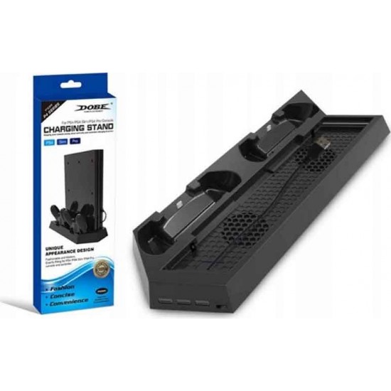 Dobe PS4 / Slim Charging & Cooling Stand Βάση Φόρτισης για 2 χειριστήρια PS4 Μαύρη Dobe PS4 / Slim Charging & Cooling Stand Βάση Φόρτισης για 2 χειριστήρια PS4 Μαύρη