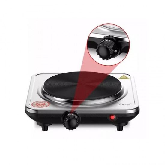 Επιτραπέζια μονή εστία εμαγιέ 1000W Inox Sokany SK-5101
