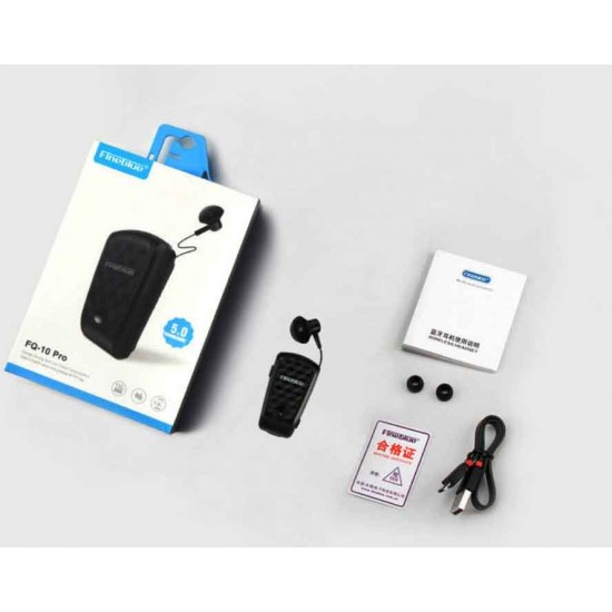 Fineblue FQ-10R PRO Earbud Bluetooth Handsfree Ακουστικό Πέτου Μαύρο