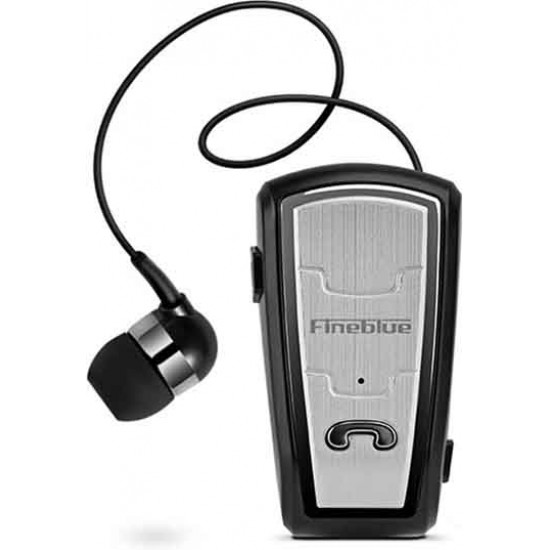 Fineblue FQ208 In-ear Bluetooth Handsfree Ακουστικό Πέτου Ασημί / Μαύρο
