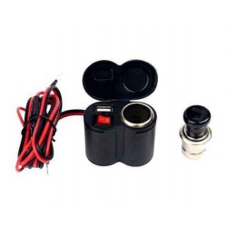 Φορτιστής Μοτοσυκλέτας με Θύρες: 1xUSB & 1xΑναπτήρα Φορτιστής Μοτοσυκλέτας με Θύρες: 1xUSB & 1xΑναπτήρα