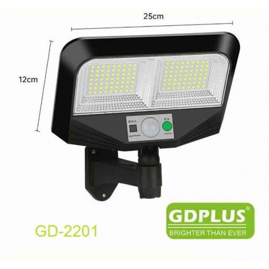 GDPLUS Επιτοίχιο Ηλιακό Φωτιστικό με Αισθητήρα Κίνησης, Φωτοκύτταρο και Τηλεχειριστήριο GDPLUS Επιτοίχιο Ηλιακό Φωτιστικό με Αισθητήρα Κίνησης, Φωτοκύτταρο και Τηλεχειριστήριο