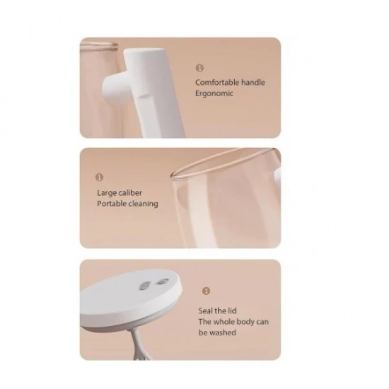 Γυάλινη Κούπα 400ml με αυτόματο αναδευτήρα και καπάκι USB
