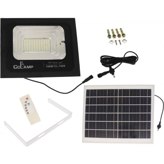 Ηλιακός Προβολέας 88LED Αλουμινίου 100W IP67 CcLamp CL-750s – Μαύρο