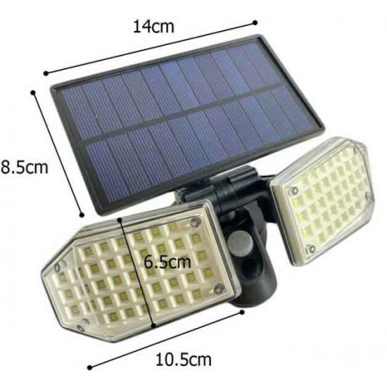 Ηλιακός Προβολέας LED 2.5W Ψυχρό Λευκό 6000K με Αισθητήρα Κίνησης