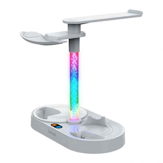 iPega Dual Charger Stand Βάση Φόρτισης για 2 χειριστήρια VR με φωτισμό LED Λευκή