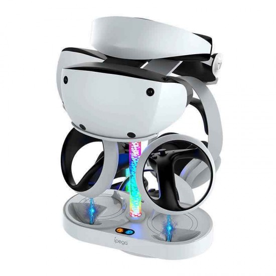 iPega Dual Charger Stand Βάση Φόρτισης για 2 χειριστήρια VR με φωτισμό LED Λευκή