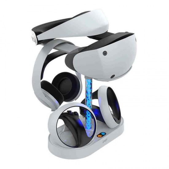 iPega Dual Charger Stand Βάση Φόρτισης για 2 χειριστήρια VR με φωτισμό LED Λευκή