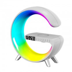 Ηχείο BT με RGB led φωτισμό, ξυπνητήρι και ασύρματο φορτιστή Ν69 - Λευκό Ηχείο BT με RGB led φωτισμό, ξυπνητήρι και ασύρματο φορτιστή Ν69 - Λευκό