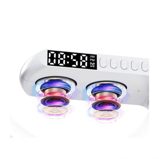 Ηχείο BT με RGB led φωτισμό, ξυπνητήρι και ασύρματο φορτιστή Ν69 - Μαύρο