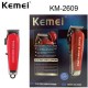 Kemei Επαγγελματική Επαναφορτιζόμενη Κουρευτική Μηχανή Κόκκινη KM-2609