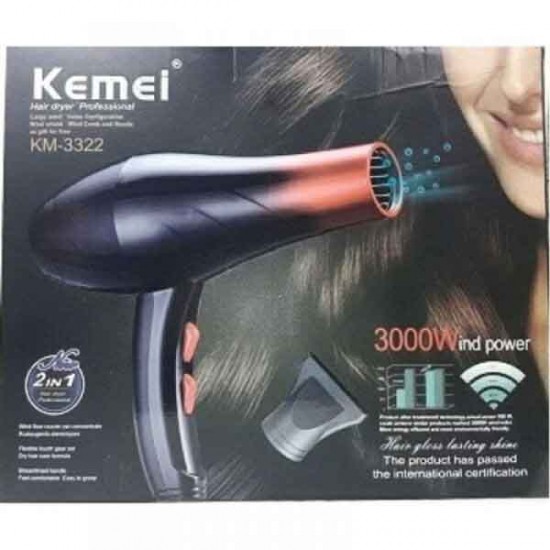 Kemei KM-3322 Πιστολάκι Μαλλιών 1950W