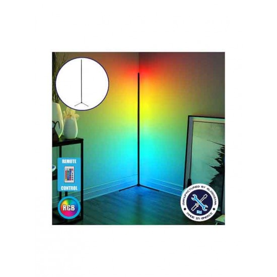 LED Φωτιστικό Δαπέδου Υ140εκ. με RGB Φως σε Μαύρο Χρώμα LED Φωτιστικό Δαπέδου Υ140εκ. με RGB Φως σε Μαύρο Χρώμα